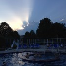 The view from the pool as a storm rolled in